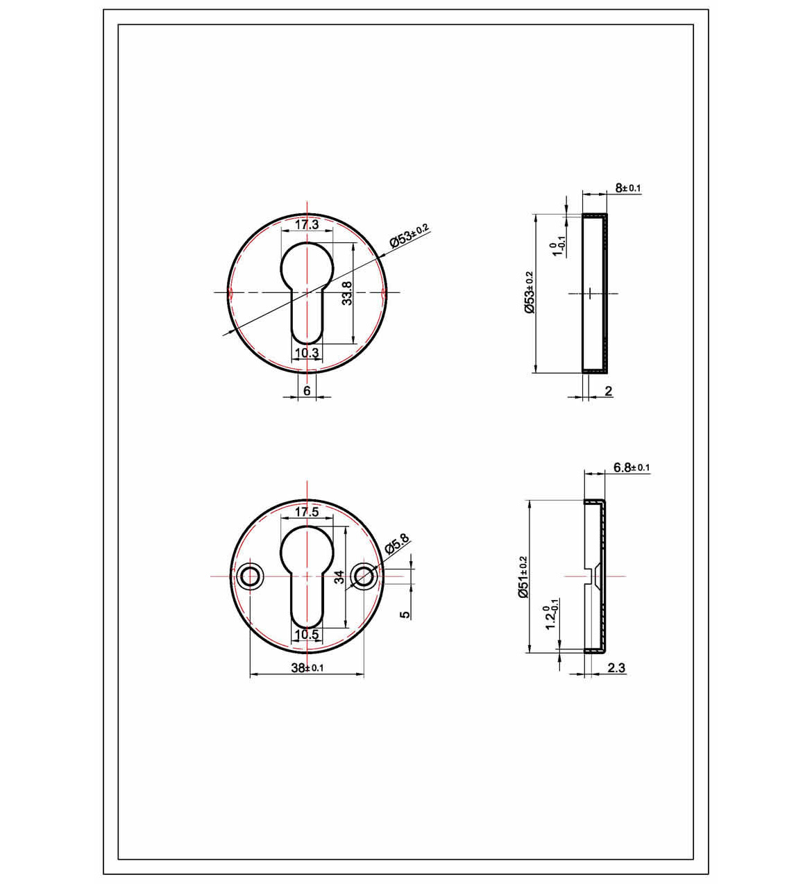 Tube Lever LV5 Escutcheon